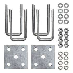 A.a 810132340574 U Bolts And Plate Kit For Boat Trailer Axle Leaf Springs Galvanized Zinc 2 1/8 Inch W X