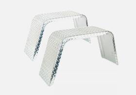 22936 Aftermarket 2 Pcs Aluminum Diamond Plate Single Axle Boat Trailer Fenders 10 Inch X 34 16.5