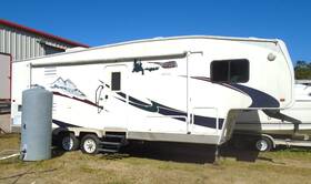Sf28rk Ameri-camp Used 2007 Fifth Wheel Camper Rear Kitchen Single Super Slide