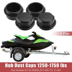 Automall Tech 724117117320 4pcs Auto Trailer Boat Bearing Hub Cap Replacement For Vortex Plastic Black