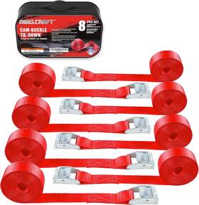 Xh-az2001 Awelcraft Lashing Tie Down Strap 8pk 1 Inch X 12ft Cam Buckle Up To 600lbs Red