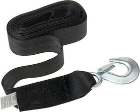 Be-tr-59818-dp Boat Standard Winch Strap And Hook 2 Inch X20ft Black Polyester -