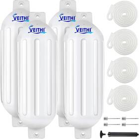 Hcx-072 Brand Veithi 4.5/5.5/6.5/8.5/10/16 Inch Boat Fenders 4 Pack Ribbed 10 X 30 White