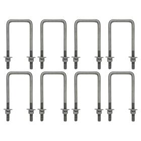 Brickyard K24 8pk 8 Galvanized Square U Bolt Kit 1/2 Inch D X 3-1/16 W 7-5/16 L For Boat Trailer