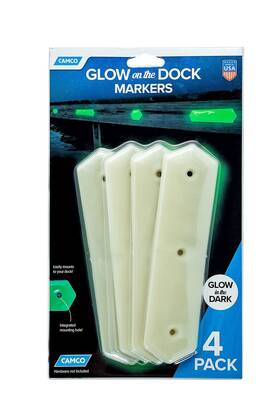 50146 Camco Manufacturing Glow On The Dock Pier Markers Elongated Hex 4pk