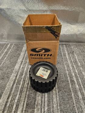 29533 Ce Smith 5 Inch Ribbed Roller Black Natural Rubber 3/4 Shaft 3 Wide