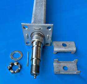 5110880 Continental Trailers Galvanized Boat Trailer Axle 83.5 Inch Hub Face 3 500lbs With Brake Flange Square Tube