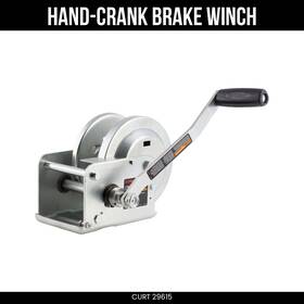 29615 Curt Hand-crank Brake Winch 1 500 Lbs Capacity With 10.6 Inch Handle