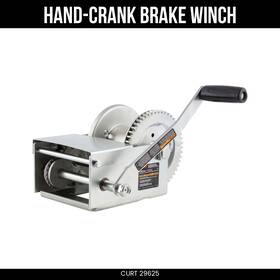 29625 Curt Hand-crank Brake Winch 2500 Lbs Capacity With 10.6 Inch Handle