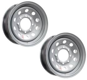 Dexstar 191215030972 2-pk Trailer Rim Wheels 16x6 16 X 6 Modular 8 Hole 6.5 Silver 1/2 Offset