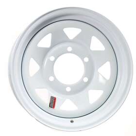 Dexstar Amw20532x2 2-pack Trailer Rims Wheels 15x6 6 Bolt Hole 5.5 Inch Oc White Steel Spoke