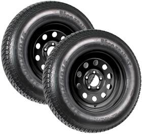 75d15 Ecustomrim 191215002429 2-pk Trailer Tire Black Wheel Modular Rim St205/75d15 Lrc 5 Lug 4.5