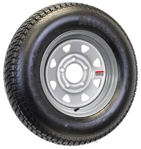 75d15 Ecustomrim 191215002795 2-pack Trailer Tire On Silver Spoke Rim St205/75d15 Load C 5 Lug 4.5 Inch 15x5 Wheel