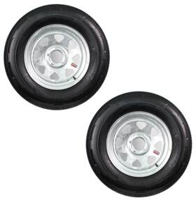 75d14 Ecustomrim 191215003556 2-pack Trailer Tire On Galvanized Rim St215/75d14 Load C 5 Lug/4.5 14x6 Wheel
