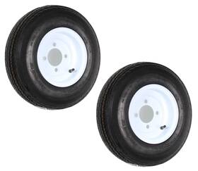 480-8 Ecustomrim 191215005970 2-pk Trailer Tires On White Wheel Rims 4.80-8 4.80 X 8 Lrc 4 Lug Inch