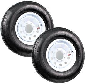 80r16 Ecustomrim 191215013319 2-pack Radial Trailer Tires White Rims St235/80r16 Load E 8 Lug Modular Wheel