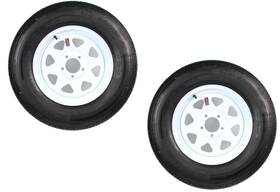 75r15 Ecustomrim 191215013951 2-pk Radial Trailer Tire On White Rim St225/75r15 Lrd 5 Lug 4.5 Spoke Wheel