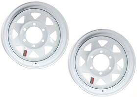 3760 Ecustomrim 191215023226 2-pack Trailer Rim Wheel 16x6 6-5.5 White Spoke Lb. 4.25 Center Bore