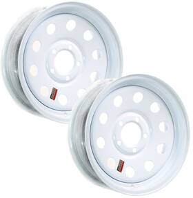 Ecustomrim 191215023646 2-pack Trailer Wheel White Rims 15 X 5 Modular Style Lug On 4.5 Inch