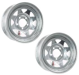 Ecustomrim 191215023707 2-pack Trailer Wheel Galvanized Rims 15x6 Spoke Style 5 Lug On 4.5