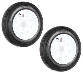 480-12 Ecustomrim 191215030743 2-pk Trailer Tire On Rim 4.80-12 12 Lrb 5 Hole White Spoke Wheel Stripe