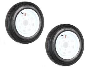 480-12 Ecustomrim 191215030750 2-pk Trailer Tire On Rim 4.80-12 4.80x12 Inch Lrc 5 Hole White Spoke Wheel