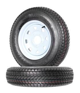 80d13 Ecustomrim 191215030873 2-pk Trailer Tire On Rim St175/80d13 175/80 13 Inch Lrc 5 Hole White Spoke Wheel