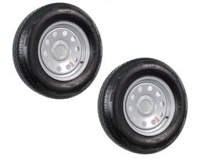 75r15 Ecustomrim 191215031016 2-pack Trailer Tire On Rim St205/75r15 205/75 Radial 5 Hole Modular Wheel Silver