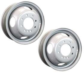 Ecustomrim 39983x2 2-pack Dually Dual Silver Grey Trailer Wheel Rim 16 Inch 16x6 8 Lug On 6.5