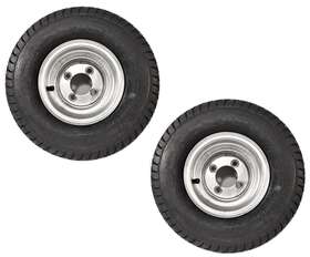 Ecustomrim 57845x2 2-pack Trailer Tires On Galvanized Wheel Rims 18.5x8.5-8 215/60-8 Load C 4 Lug