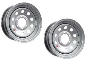 Ecustomrim Amw20746x2 2-pack Trailer Wheel Rim 16x6 16 X 6 Inch Hole 5.5 Center Modular Silver
