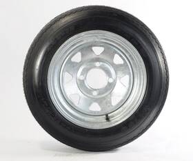 Amw30630 Ecustomrim Trailer Tire On Rim 480-12 4.80-12 Lrc Bias 4 Lug Galvanized Spoke Wheel