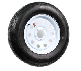 Amw32402 Ecustomrim Radial Trailer Tire On Rim 205/75r-15 5 Lug 4.5 Center White Wheel Modular Lrc