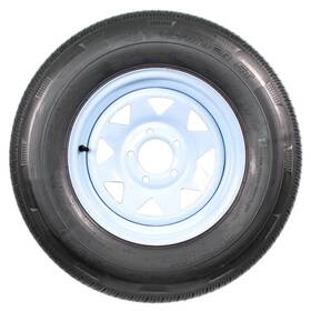 Tr00067 Ecustomrim Radial Trailer Tire On Rim St205/75r14 205/75-14 14 5 Lug White Spoke Wheel