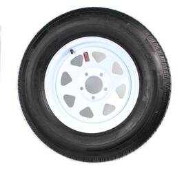 Tr00078 Ecustomrim Radial Trailer Tire On White Spoke Wheel Rim St205/75r15 205/75-15 15 5 Lug