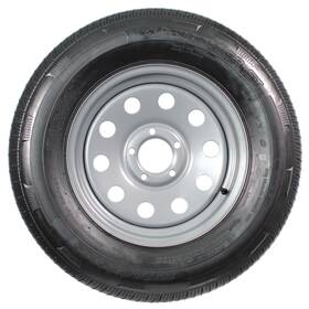 Tr00080 Ecustomrim Radial Trailer Tire On Rim St205/75r15 205/75-15 15 5 Lug Wheel Silver Modular