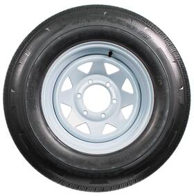Tr00091 Ecustomrim Radial Trailer Tire On Rim St225/75r15 225/75-15 15 D 6 Lug Wheel White Spoke