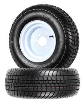 Tr1005-2 Ecustomrim 2-pack Trailer Tires On Rims 20.5 X 8 10 205/65-10 20.5x8.0-10 4h White Wheel