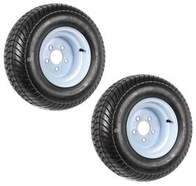 Tr1007-2 Ecustomrim 2-pk Trailer Tire Rim 20.5 8 10 205/65-10 20.5x8.0-10 5 Lug E White Wheel