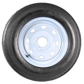 530-12 Ecustomrim Tr1010 Trailer Tire On Rim 5.30-12 5.30 X 12 Inch 4 Lug Hole Wheel White Spoke