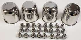 Tr1033-4a Ecustomrim 4 Trailer Wheel Lug And Cap Sets - Stainless Hub Cover 6 Ss Lugs 4.25 Inch Center