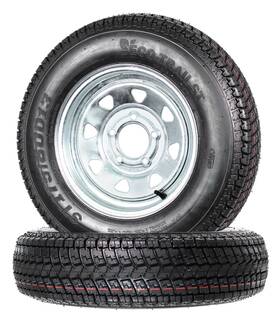 Tr20014 Ecustomrim Two Trailer Tires On Rims St175/80d13 175/80 B78-13 5 Lug Galvanized Spoke Wheel