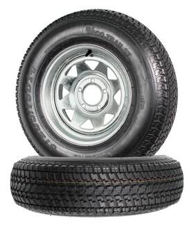 Tr20020 Ecustomrim 2-pk Trailer Tire Rim St205/75d14 F78-14 Lrc 5 Lug Spoke Galvanized