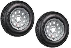 Tr20063 Ecustomrim 2-pk Radial Trailer Tire On Rim St175/80r13 175/80r 5 Lug Silver Modular Wheel