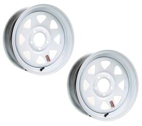 Tr20122 Ecustomrim Two Trailer Rims Wheels 13 Inch 13x4.5 5 Lug Hole Bolt White Spoke Design