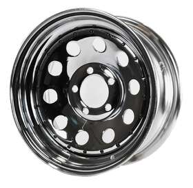 Tr20125 Ecustomrim Two Trailer Rims Wheels 13 Inch 13x4.5 5 Lug Hole Bolt Chrome Modular With Rivets