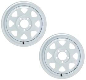 Tr20127 Ecustomrim Two Boat Trailer Rims Wheels 14 X 6 Inch 14x6 5 Lug On 4.5 White Spoke