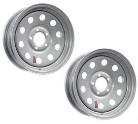 Tr20142 Ecustomrim Two Boat Trailer Rims Wheels 15 Inch 15x6 5 Lug Hole Bolt Silver Modular Design