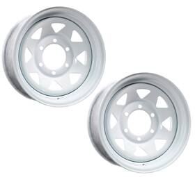 Tr20152 Ecustomrim 2-pack Trailer Rim Wheel 15x6 6-5.5 White Spoke 2830 Lb. 4.27 Center Bore