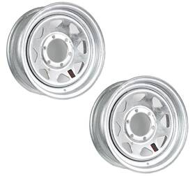 Tr20156 Ecustomrim Two Boat Trailer Rims Wheels 15 Inch 15x6 6 Lug Hole Bolt Galvanized Spoke Design